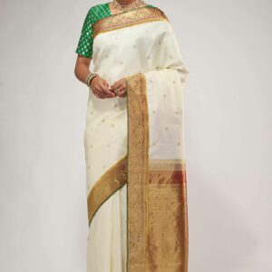 Silk Pure Gold Zari Off White