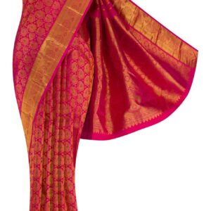 Pure Silk Pure Zari Pink Dual Tone Kanchipuram Saree